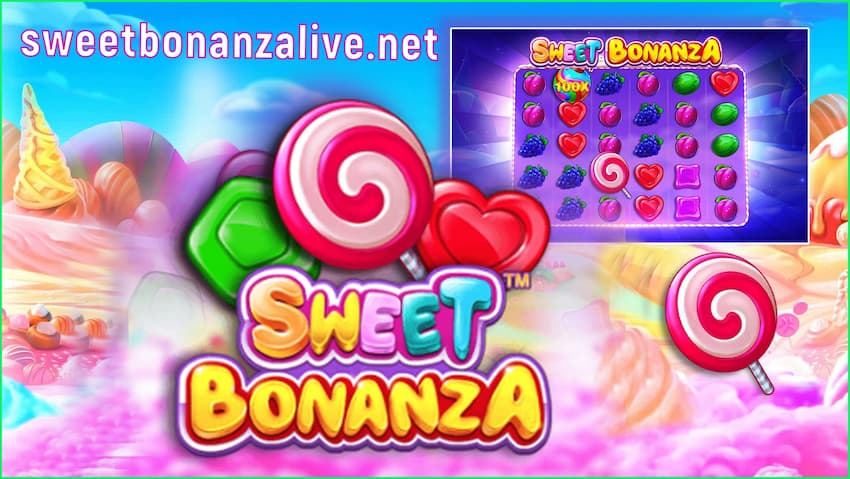 Bright colors and funny sounds attract players to the the game Sweet Bonanza in this picture.