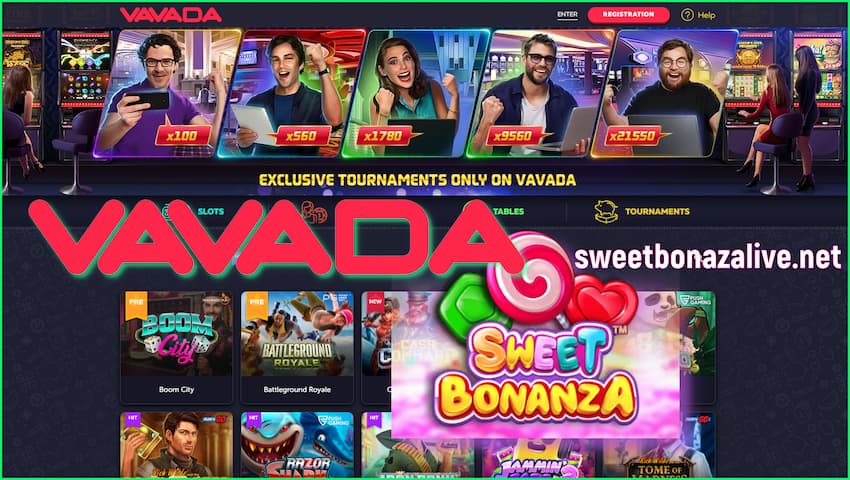 Get a deposit bonus and play the Sweet Bonanza slot in the casino Vavada. is in this image