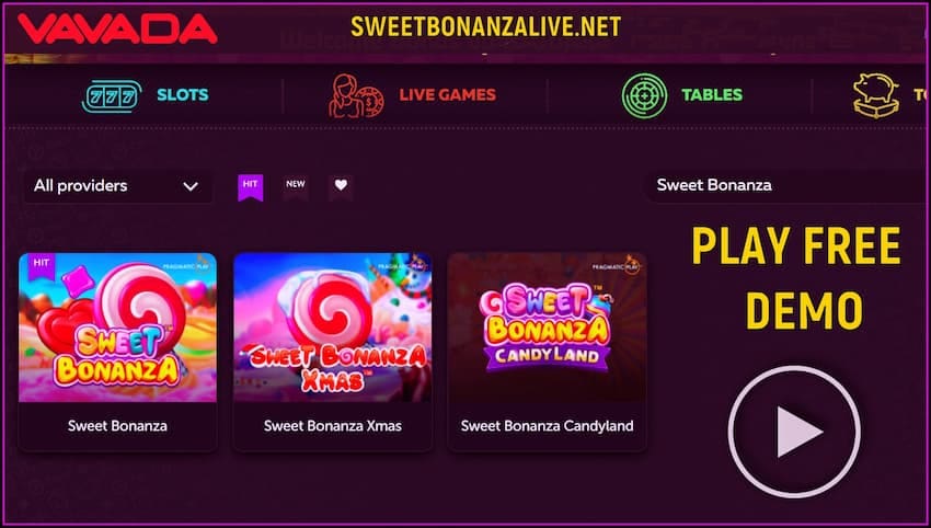 How to play Sweet Bonanza and Sweet Bonanza Xmas slot machines for free is in this image