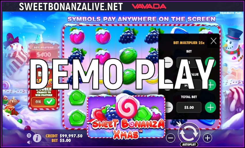 Pick a casino and download the app with a demo version of Sweet Bonanza Xmas is in this image.