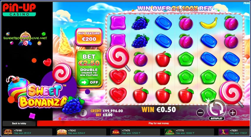 Play Sweet Bonanza of the casino provider Pragmatic Play is in this picture.