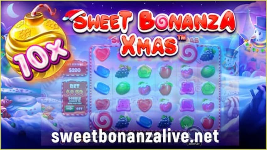 The multiplier symbols multiply your winnings many times over in Sweet Bonanza Xmas is in this image.