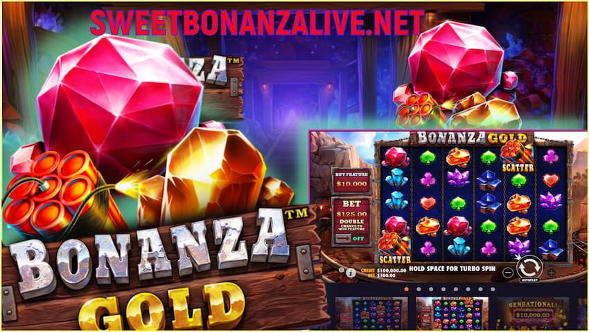 Bonanza Gold (казино слот машин үйлчилгээ үзүүлэгч Pragmatic Play) энэ зураг дээр
