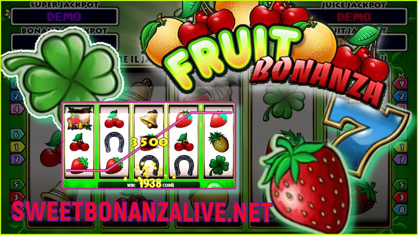 Fruit Bonanza (développeur de machines à sous de casino en ligne Play'n Go) sur cette photo.