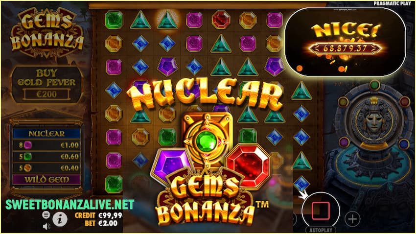 Gems bonanza slot review in this image.
