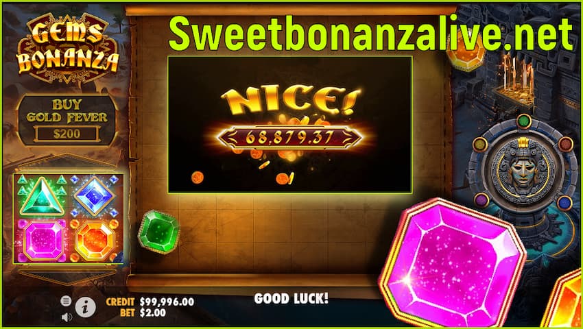 How to maximize your winnings on the Gems Bonanza slot in this image.