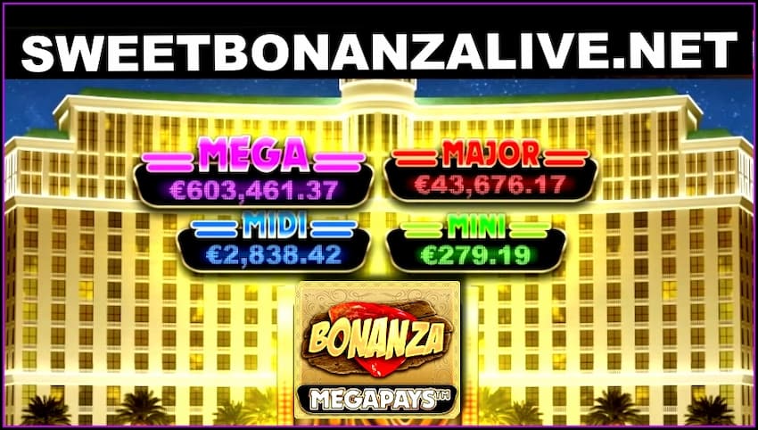 Mega, Midi, Major and Mini Jackpots are presented in the new slot Bonanza Megapays. in this image