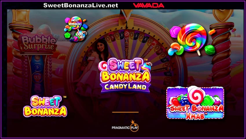 Play all Sweet Bonanza Series casino games at the best online casinos pictured.
