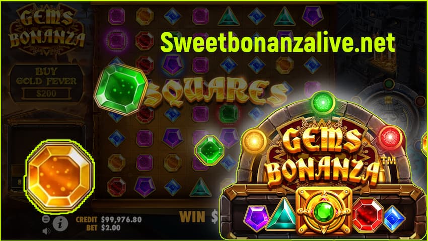 Gems Bonanza does not come with free spins or respins features pictured.