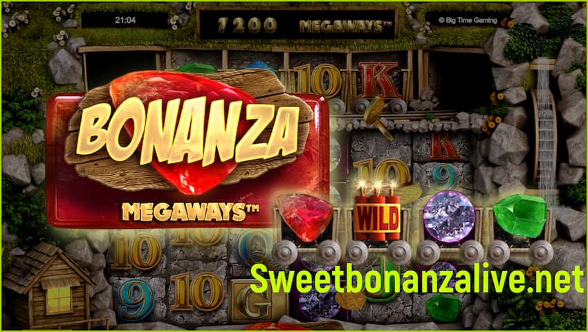 Review of the slot BONANZA MEGAWAYS on the portal Sweetbonanzalive.net in this image.