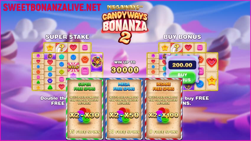 Candyways Bonanza Megaways 2 (casino gaming supplier StakeLogic) in this picture.