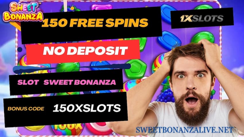 Imagen del popular juego de tragamonedas, Sweet Bonanza en acción en 1xSLOTS casino