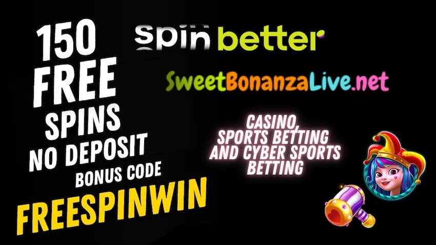 150 free spins and bonuses at Spinbetter Casino are pictured.