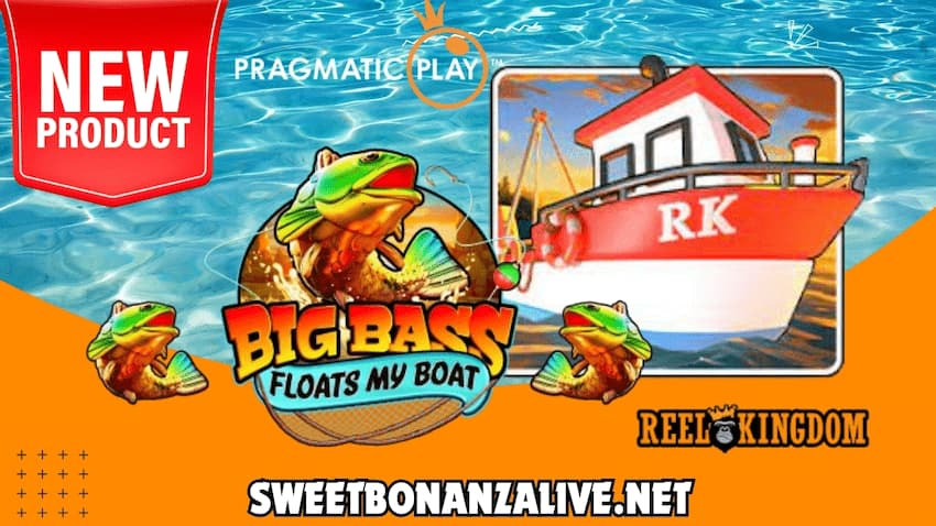 The logo for the new Big Bass Float My Boat slot machine from Reel Kingdom and Pragmatic Play is pictured here.
